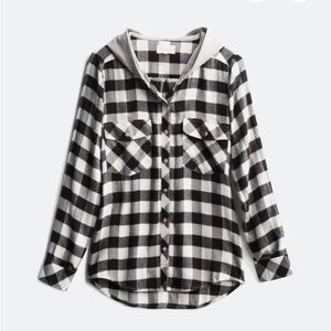 MELLODAY Hooded Flannel Plaid Shirt